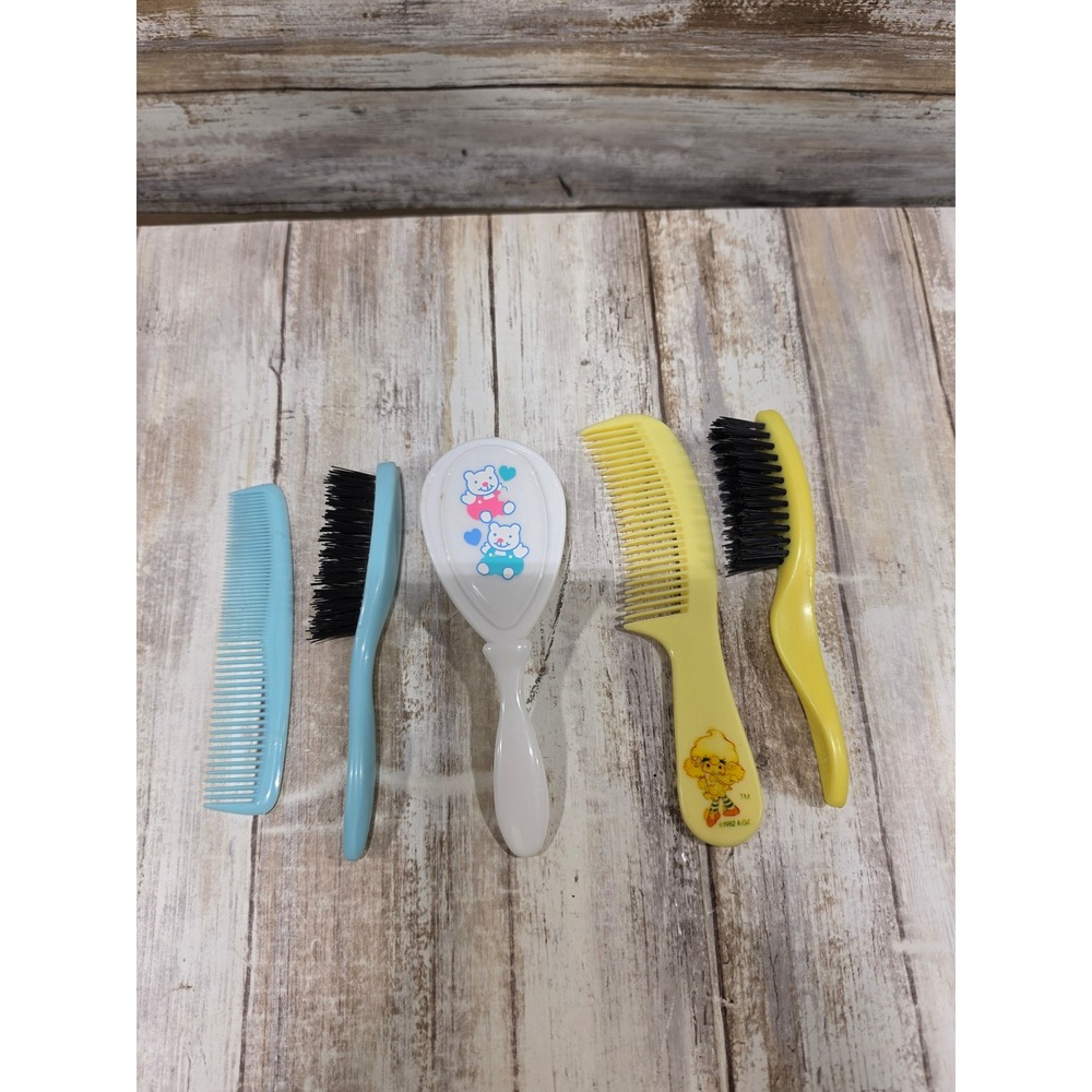 Vintage Baby & Teddy Bear Baby Brush and Comb Set 5pc